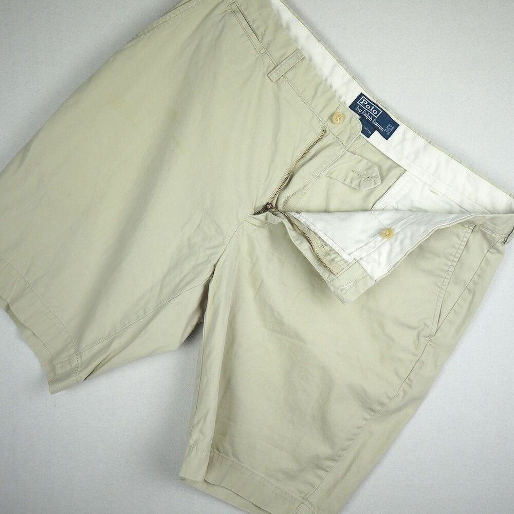 Polo Ralph Lauren Shorts Mens 38 Classic 10" Cotton Twill Chino Khaki Beige